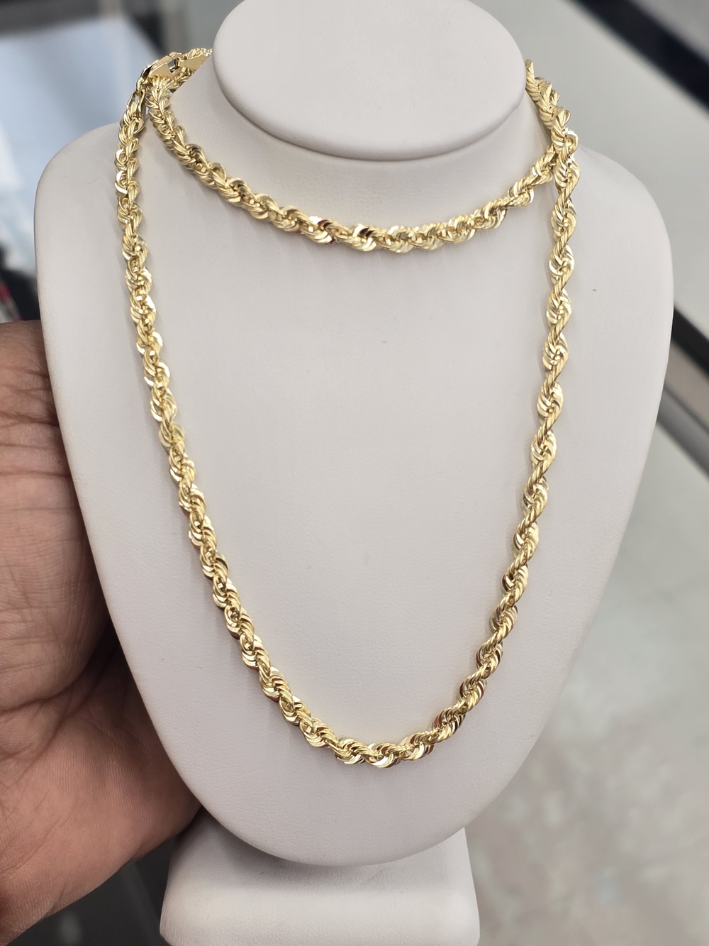 10k Real Gold Rope Chain 4mm 20 Inches
